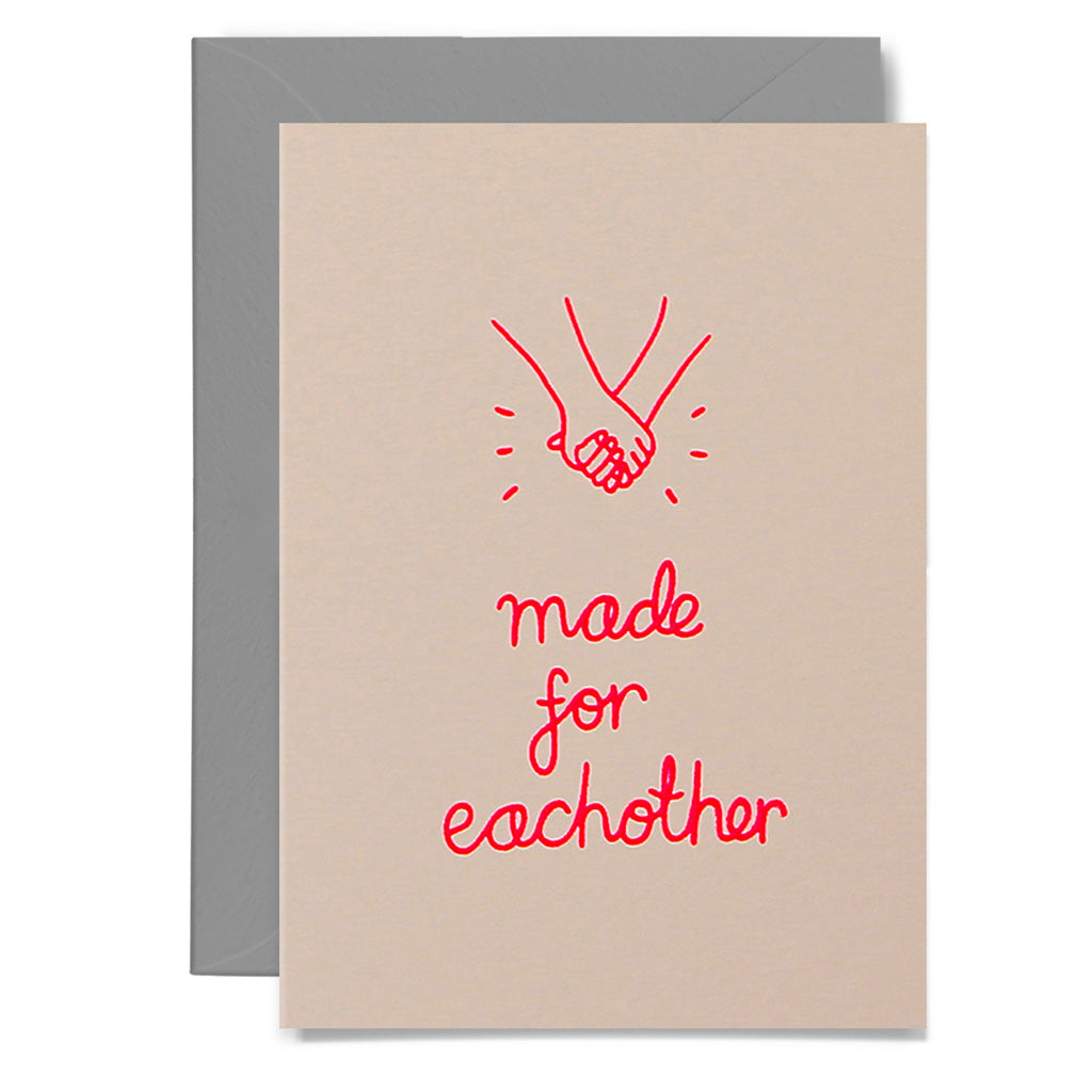 Cute couple card made for eachother text