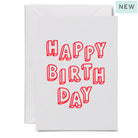3D BIRTHDAY - various colours - Retail / Neon coral on white card