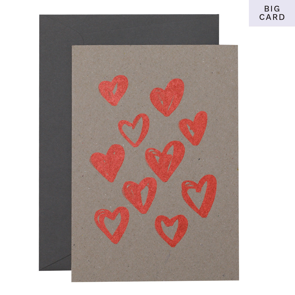 BIG CARD - HEART SCATTER - various colours