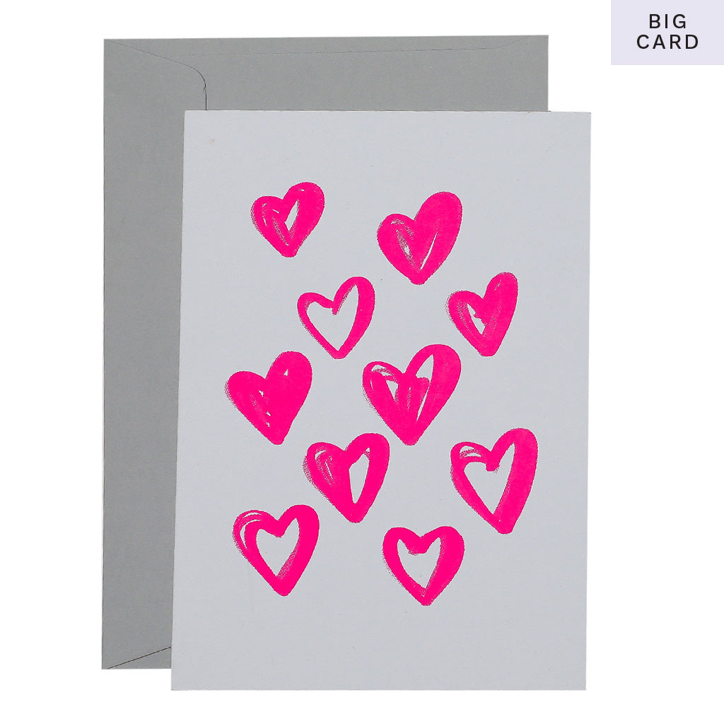 BIG CARD - HEART SCATTER - various colours