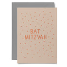 Bat Mitzvah card with polka dots and gray envelop