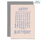 Happy birthday card with blue age numbers