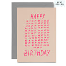 Happy birthday card with age numbers