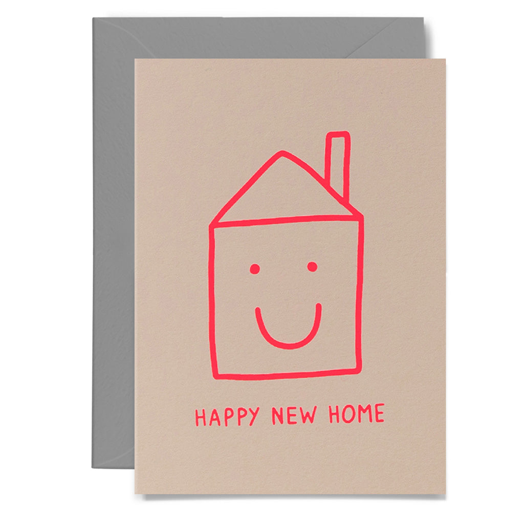 Happy New Home card with smiley house
