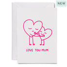 hugging hearts mum pink white cards