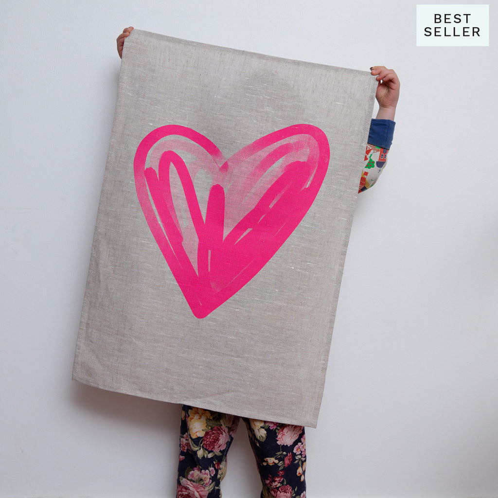 HEART TEA TOWEL - various colours