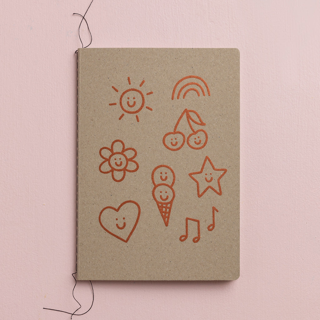 SMILEY THINGS NOTEBOOK - various colours