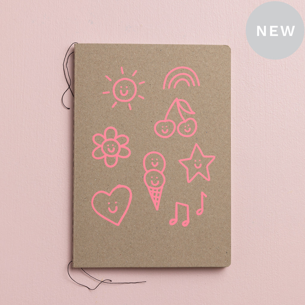 SMILEY THINGS NOTEBOOK - various colours