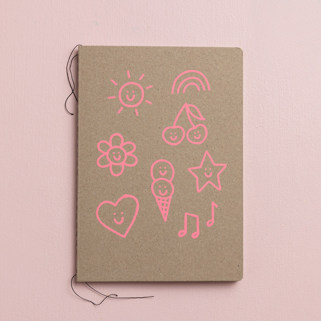 SMILEY THINGS NOTEBOOK - various colours
