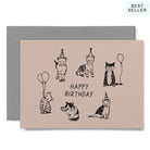 Funny cats wearing hats say Happy Birthday