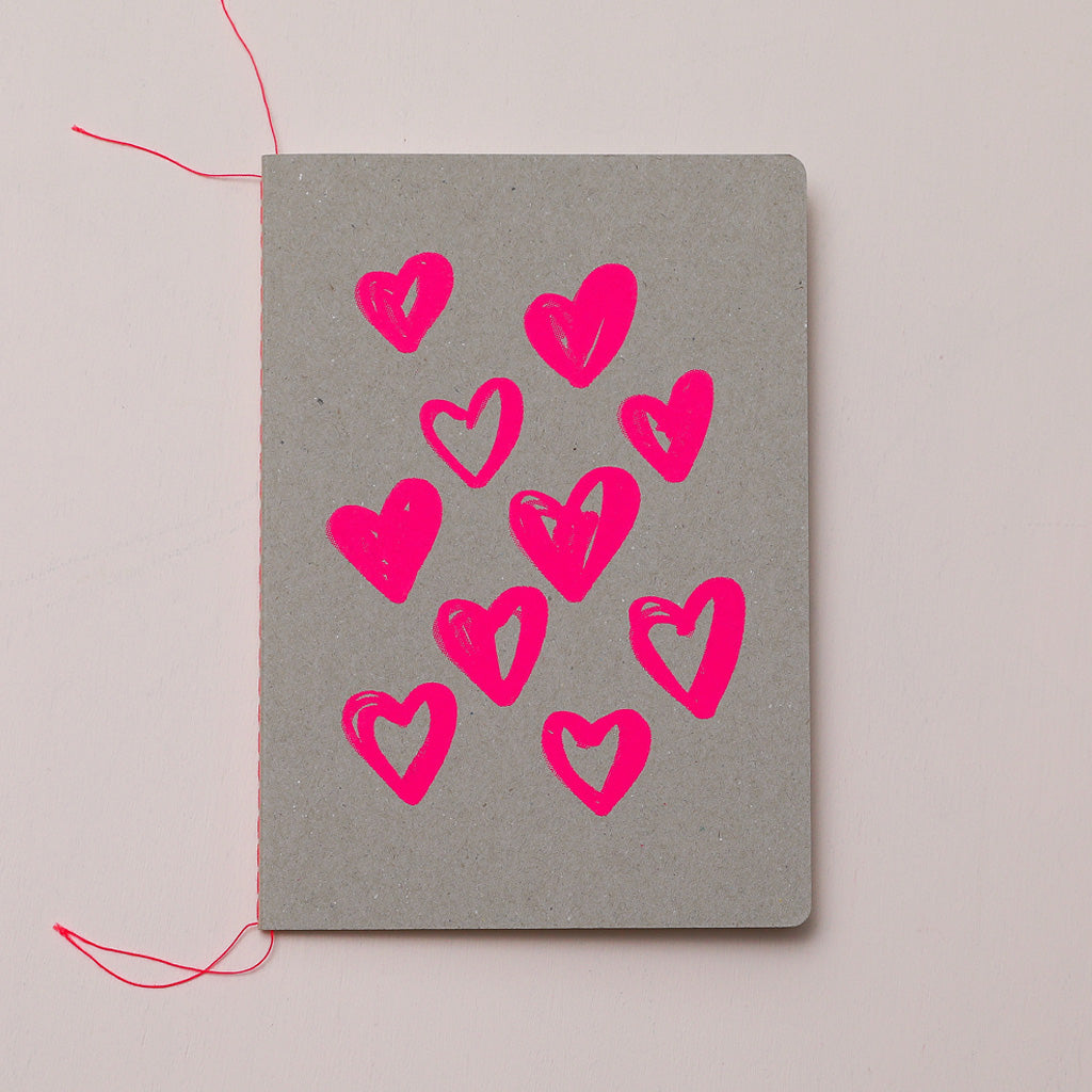 HEART SCATTER NOTEBOOK - various colours